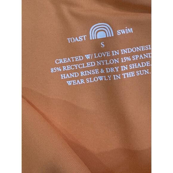 FREE PEOPLE X Toast Swim Women Signature One Shoulder Crop - Top NECTARINE SMALL - Picture 3 of 6